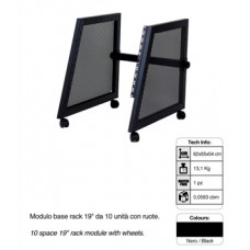 19i rack schuine vloer module, 10 HE, op wielen