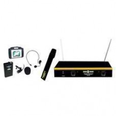 systeem VHF: 1handheld, 1headworn + 1lavalier mic