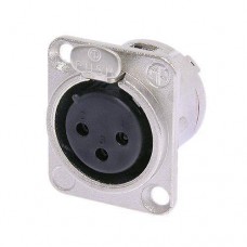 XLR Chassis female solder Cups or IDC 3P BLACK