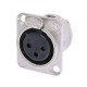 XLR Chassis female solder Cups or IDC 3P BLACK