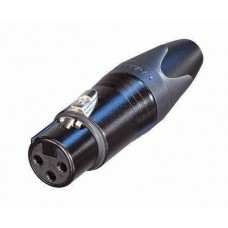 3 pole cable connector female. Black metal housing