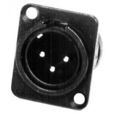 XLR Chassis male solder Cups or IDC 3P BLACK