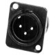 XLR Chassis male solder Cups or IDC 3P BLACK