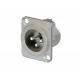 3P male receptacle, solder cups, Nickel housing