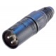 3 pole cable connector male. Black metal housing
