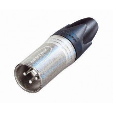 3P cable connector, male, nickel housing