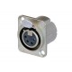 XLR Chassis female solder Cups 4P, silver contacts