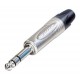 3P, 6,35mm 1/4inch prof. phone plug all metal