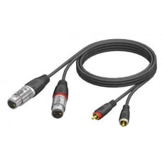 2x XLR female-to-2x RCA/cinch male 3m hanger