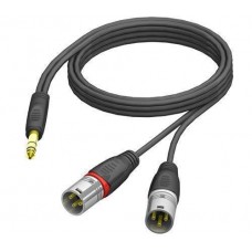 Stereo jack male-to-2x XLR male 1,5m