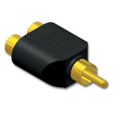 Adapter van 2x Cinch fem. naar 1xRCA/Cinch male
