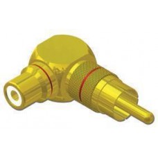 Adapter RCA male - to - RCA female angled