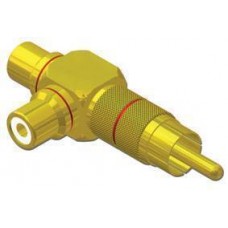 Adapter RCA male - to - 2x RCA female angled