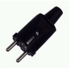 POPP STEKKER PVC 2 POL + A IP20  ZWART