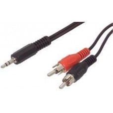 Kabel stereo minijack naar cinch plug 5 meter