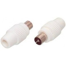 Rechte Coax plug wit