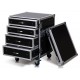14u rack, 4 drawers, 2x4u, 2x3u w/ caster board
