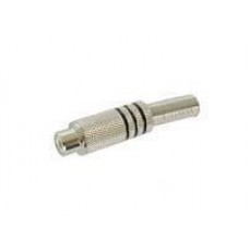 RCA PLUG FEMALE BLACK, NICKEL, SPRING CABLE GUIDE