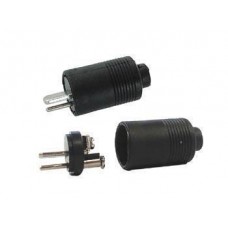 2P DIN PLUG MALE, BLACK, SCREW CONNECTION