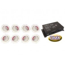 8 BUILT-IN LED SPOTS WITH DMX CONTROLLER