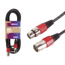 XLR CABLE PRO, XLR MALE TO XLR FEMALE RED (6m)
