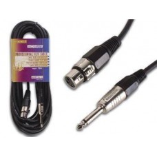 XLR CABLE PRO, XLR FEMALE TO 6.35mm JACK MONO MALE