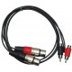 Semi-balanced XLR3fem to RCA stere cable 1,5m