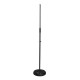 microphone stand, with round base, black