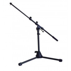 Microphone drum stand with boom-black folding legs
