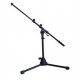 Microphone drum stand with boom-black folding legs