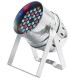 PAR 64 - 36 x 1W RGB LEDs - Incl remote - zilver