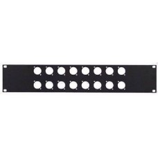 19inch Panel 2HE for 16  XLR conn. (D-Size) Iron