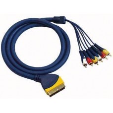 Scart Plug to 6 RCA Connect.150cm Home-Theatre Cab