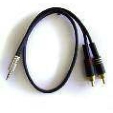 Shielded audio cable2RCA Male/1Jack stereo3,5mm 1m
