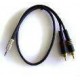 Shielded audio cable2RCA Male/1Jack stereo3,5mm 1m