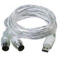 USB 2.0 MIDI interface cable with 2 I/O ports