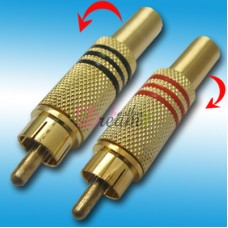 Gold Plated RCA Male Audio Connector Adapter