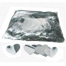 Metallic confetti hearts Ø55mm - Silver 1 kg