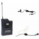 UHF div. wireless mic system w. headset & lavalier