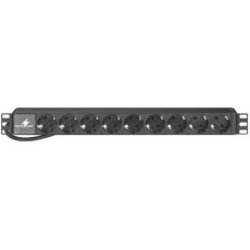 Rack socket rail with 9 earthed sockets