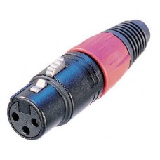 3 pole cable connector, female Black metal housing