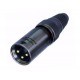 Heavy Duty cable XLR black shell, gold + contacts