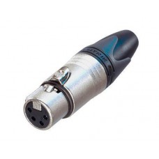 4 pole fem cable connector Nickel housing, silver