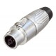 8-pole female cable connector, Nickel housing