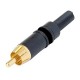 Gold plated contacts, cable OD 3--> 6,1mm black