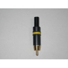 Gold plated contacts, cable OD 3--> 6,1mm yellow