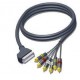 Scart male to 6x RCA molding 3m
