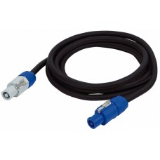 Neutrik Powercon Blauw naar Wit 5m rubber 3g1.5
