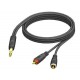 Jack 6,3mm male stereo-to-2x RCA/cinchmale1,5m