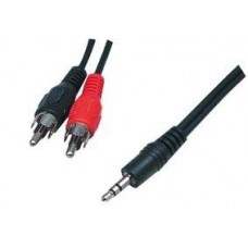 Kabel stereo minijack naar cinch plug 10 meter
